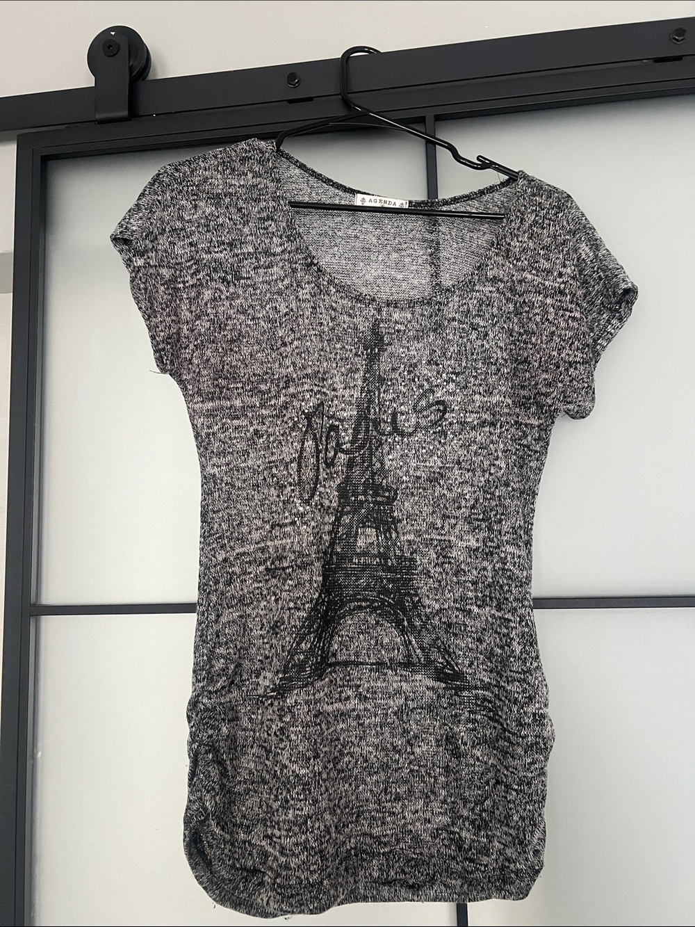 Agenda Black & White Paris Graphic Short Sleeve Top